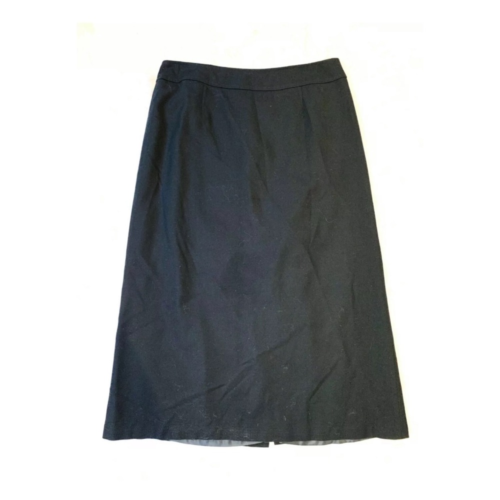 TALBOTS Black Wool A-Line Long Modest Maxi Skirt